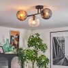 Ripoll ceiling light, globe light Amber, clear, Smoke-coloured, 3-light sources