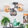 Koyoto ceiling light, globe light Amber, Smoke-coloured, 3-light sources