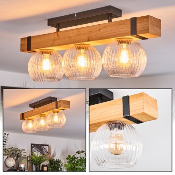 Sernadelo ceiling light, globe light Ecru, black, 3-light sources