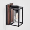 Portalis outdoor wall light, wall light Wood like finish, black, 1-light source, Motion sensor