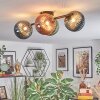 Chehalis ceiling light, globe light blue, green, coppery, 4-light sources