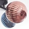 Chehalis ceiling light, globe light blue, green, coppery, 4-light sources