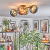 Chehalis ceiling light, globe light blue, green, coppery, 4-light sources