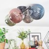 Chehalis ceiling light, globe light blue, green, coppery, Smoke-coloured, 4-light sources