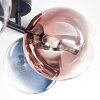 Chehalis ceiling light, globe light blue, chrome, green, clear, coppery, Smoke-coloured, 4-light sources