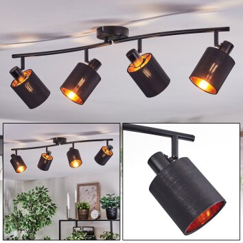Fallhagen ceiling light, ceiling spotlight black, 4-light sources