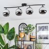 Koyoto ceiling light, globe light chrome, Smoke-coloured, 4-light sources