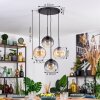 Koyoto hanging light, globe light, pendant light 35 cm Amber, clear, Smoke-coloured, 4-light sources