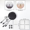 Koyoto hanging light, globe light, pendant light 35 cm Amber, clear, Smoke-coloured, 4-light sources