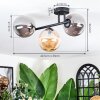 Chehalis ceiling light, globe light Amber, Smoke-coloured, 3-light sources