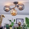 Chehalis ceiling light, globe light Amber, Smoke-coloured, 3-light sources