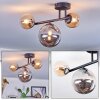 Chehalis ceiling light, globe light Amber, Smoke-coloured, 3-light sources