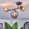 Chehalis ceiling light, globe light Amber, Smoke-coloured, 3-light sources