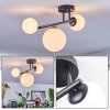 Chehalis ceiling light, globe light white, 3-light sources