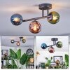 Chehalis ceiling light, globe light blue, green, coppery, 3-light sources