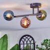 Chehalis ceiling light, globe light blue, green, coppery, 3-light sources