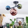 Chehalis ceiling light, globe light blue, green, coppery, 3-light sources