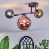 Chehalis ceiling light, globe light blue, green, coppery, 3-light sources
