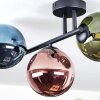 Chehalis ceiling light, globe light blue, green, coppery, 3-light sources