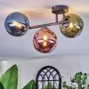 Chehalis ceiling light, globe light blue, green, coppery, 3-light sources