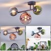 Chehalis ceiling light, globe light blue, green, clear, coppery, 3-light sources