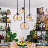 Koyoto hanging light, globe light, pendant light 35 cm Amber, clear, 4-light sources
