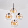 Koyoto hanging light, globe light, pendant light 35 cm Amber, clear, 4-light sources