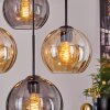Koyoto hanging light, globe light, pendant light Amber, Smoke-coloured, 4-light sources