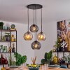 Koyoto hanging light, globe light, pendant light Amber, Smoke-coloured, 4-light sources