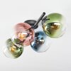 Gastor ceiling light, globe light blue, green, clear, coppery, 4-light sources