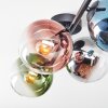Gastor ceiling light, globe light blue, chrome, green, clear, coppery, Smoke-coloured, 4-light sources