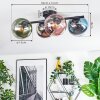 Gastor ceiling light, globe light blue, chrome, green, clear, coppery, Smoke-coloured, 4-light sources