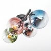 Gastor ceiling light, globe light blue, chrome, green, clear, coppery, Smoke-coloured, 4-light sources