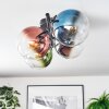 Gastor ceiling light, globe light blue, chrome, green, clear, coppery, Smoke-coloured, 4-light sources