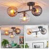 Koyoto ceiling light, globe light Amber, clear, Smoke-coloured, 3-light sources