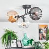 Koyoto ceiling light, globe light Amber, clear, Smoke-coloured, 3-light sources