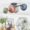 Chehalis ceiling light, globe light blue, green, coppery, Smoke-coloured, 4-light sources