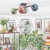 Chehalis ceiling light, globe light blue, green, coppery, Smoke-coloured, 4-light sources