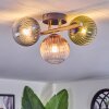 Chehalis ceiling light, globe light gold, black, 3-light sources