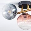 Chehalis ceiling light, globe light gold, black, 3-light sources