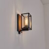 Portalis outdoor wall light, wall light Wood like finish, black, 1-light source, Motion sensor