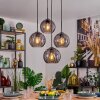 Koyoto hanging light, globe light, pendant light Smoke-coloured, 4-light sources