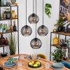 Koyoto hanging light, globe light, pendant light Smoke-coloured, 4-light sources