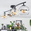 Koyoto ceiling light, globe light Amber, clear, Smoke-coloured, 4-light sources