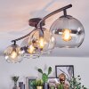 Koyoto ceiling light, globe light Amber, clear, Smoke-coloured, 4-light sources
