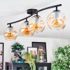 Ripoll ceiling light, globe light Amber, 4-light sources
