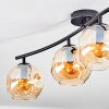 Ripoll ceiling light, globe light Amber, 4-light sources