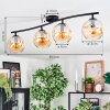 Ripoll ceiling light, globe light Amber, 4-light sources