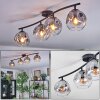Ripoll ceiling light, globe light clear, Smoke-coloured, 4-light sources