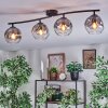 Ripoll ceiling light, globe light clear, Smoke-coloured, 4-light sources